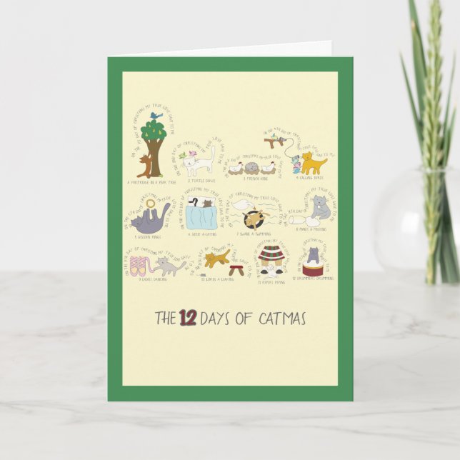 Cartes Pour Fêtes Annuelles Drôle Les 12 Jours de Noël de Noël (Devant)