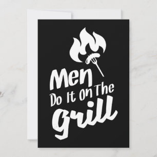 Cartes Pour Fêtes Annuelles Drôle Les Hommes Du BBQ Le Fument Sur Le Grill