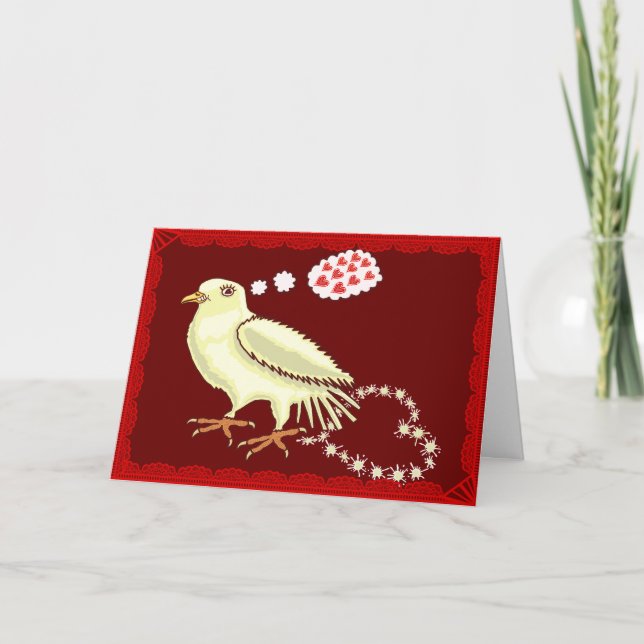 Cartes Pour Fêtes Annuelles Drôle Lovebird Valentine's Day Dove (Devant)
