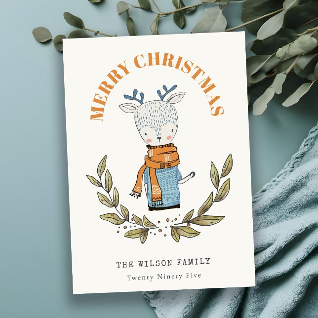 Cartes Pour Fêtes Annuelles Drôle mignon Doux moche Reindeer feuilleté Noël (Créateur téléchargé)