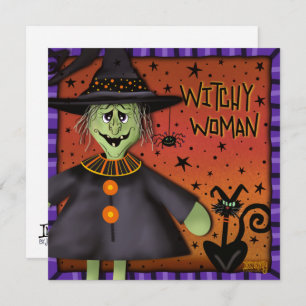 Cartes Pour Fêtes Annuelles Drôle mignon femme cuisine Inspirivity Halloween