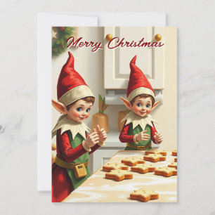 Cartes Pour Fêtes Annuelles Drôle mignon Festive Whimsical Gnomes de Noël