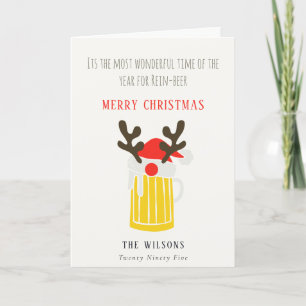 Cartes Pour Fêtes Annuelles Drôle Mignon Merveilleux Moment Pour Noël bière Re