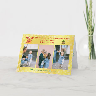 Cartes Pour Fêtes Annuelles Drôle Mignon Pawsitive Rudolph 3 Photos Minimalist