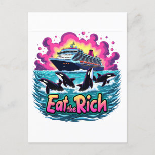 Cartes Pour Fêtes Annuelles Drôle Mignonne Orca Baleine Mange Rich