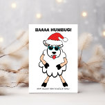 Cartes Pour Fêtes Annuelles Drôle mouton Scrooge Baa Humbug Noël<br><div class="desc">Cette drôle de carte de Noël présente un mouton grincheux dans un chapeau de Père Noël avec le jeu de mots "Baaa Humbug" — une torsion ludique sur la ligne classique "Bah Humbug" Scrooge. Idéal pour les amoureux des animaux, les amateurs de jeux de mots ou les amateurs d'humour de...</div>