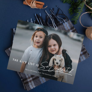 Cartes Pour Fêtes Annuelles Drôle Naughty La gentille liste Photo Noël