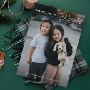 Cartes Pour Fêtes Annuelles Drôle Naughty La gentille liste Photo Noël