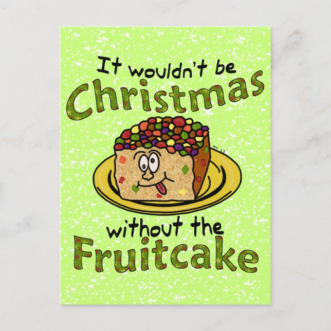 Cartes Pour Fêtes Annuelles Drôle Noël Cartoon Fruitcake (Devant)