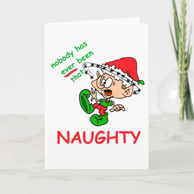 Cartes Pour Fêtes Annuelles Drôle Noël coquin Elf Xmas Humour (Devant)