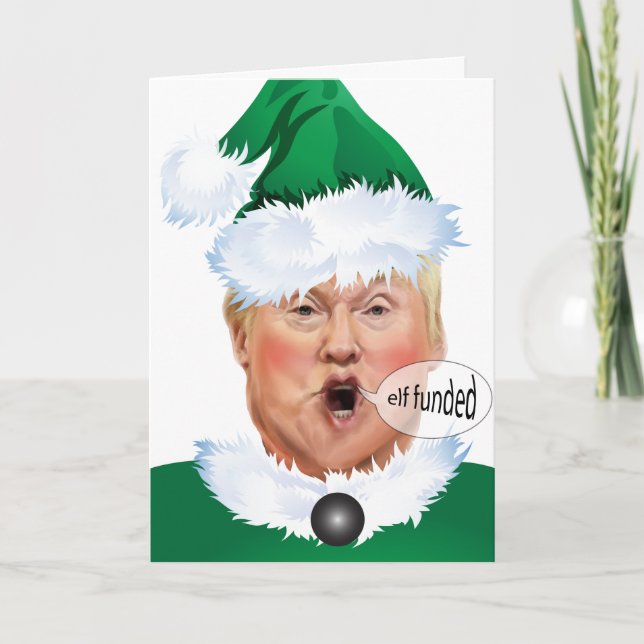 Cartes Pour Fêtes Annuelles Drôle Noël Donald Trump Elf (Devant)