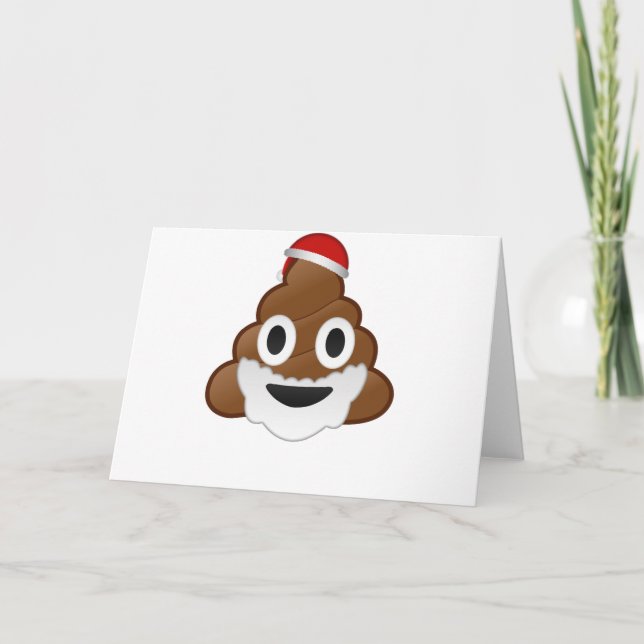 Cartes Pour Fêtes Annuelles Drôle Noël Père Noël Poop Emoji (Devant)