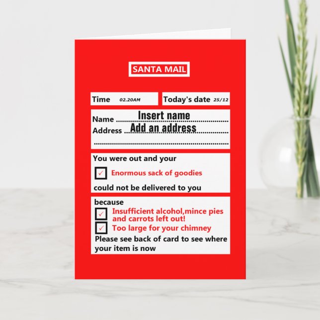 Cartes Pour Fêtes Annuelles Drôle Noël personnalisable (Devant)