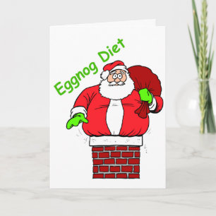 Cartes Pour Fêtes Annuelles Drôle Noël plaisanterie Santa Claus Eggnog Diet