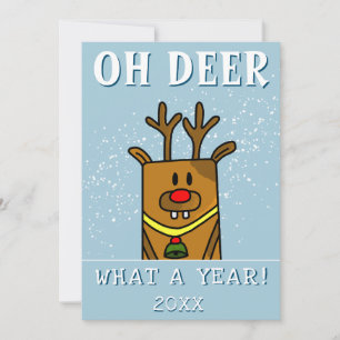 Cartes Pour Fêtes Annuelles Drôle Oh Cerf Quelle Année Dessin de Cerf Vacances