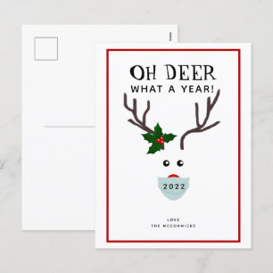 Cartes Pour Fêtes Annuelles Drôle Oh Cerf Quelle Année Noël 2021