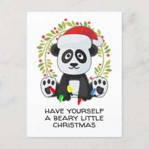 Cartes Pour Fêtes Annuelles Drôle Panda de chansons de Noël