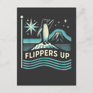 Cartes Pour Fêtes Annuelles Drôle Penguin Résiste À La Manifestation Contre Le