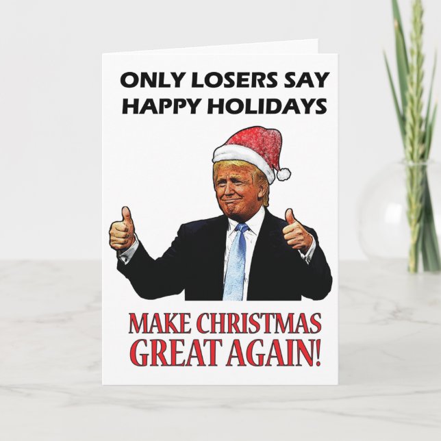 Cartes Pour Fêtes Annuelles Drôle Père Noël Donald Trump Noël (Devant)