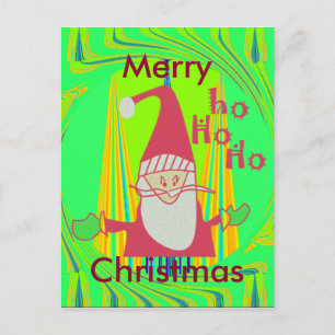 Cartes Pour Fêtes Annuelles Drôle Père Noël Hohoho Edgy Design géométrique de