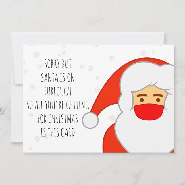 Cartes Pour Fêtes Annuelles Drôle Père Noël sur Furlough Happy Christmasque Co (Devant)