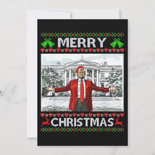 Cartes Pour Fêtes Annuelles Drôle Père Noël Trump Joyeux Noël (Devant)