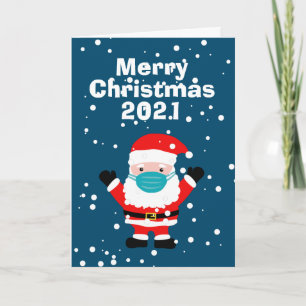 Cartes Pour Fêtes Annuelles Drôle Père Noël visage masque dessin animé 2023 No