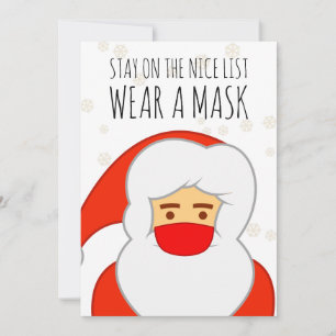 Cartes Pour Fêtes Annuelles Drôle Père Noël Visage Masque Joyeux Noël