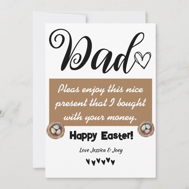 Cartes Pour Fêtes Annuelles drôle personnalisé meilleur papa, heureux famille  (Devant)
