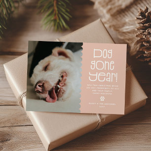 Cartes Pour Fêtes Annuelles Drôle photo d'animal 'Dog Gone Year'