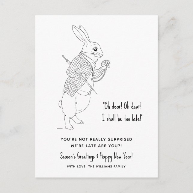 Cartes Pour Fêtes Annuelles Drôle photo tardive Bonne année (Devant)