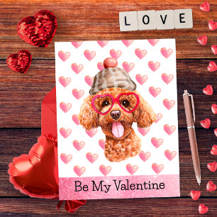 Cartes Pour Fêtes Annuelles Drôle Poodle Be My Valentine Dog Valentine's Valen