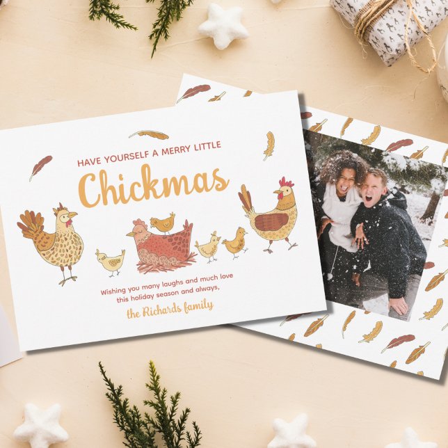 Cartes Pour Fêtes Annuelles Drôle Poulet photo de Noël (Créateur téléchargé)
