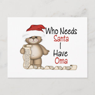 Cartes Pour Fêtes Annuelles Drôle qui a besoin de Père Noël Oma
