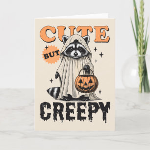 Cartes Pour Fêtes Annuelles Drôle Raccoon Vintage mignon mais Halloween Déplai