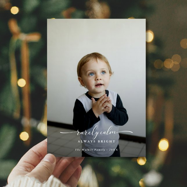 Cartes Pour Fêtes Annuelles Drôle Rarement Calme Toujours Bright Kids Photo (Créateur téléchargé)