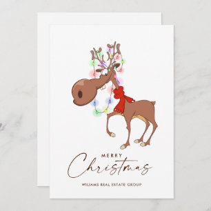 Cartes Pour Fêtes Annuelles Drôle Reindeer Joyeux Noël Accueil d'entreprise