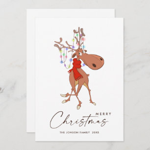 Cartes Pour Fêtes Annuelles Drôle Reindeer Joyeux voeux de Noël