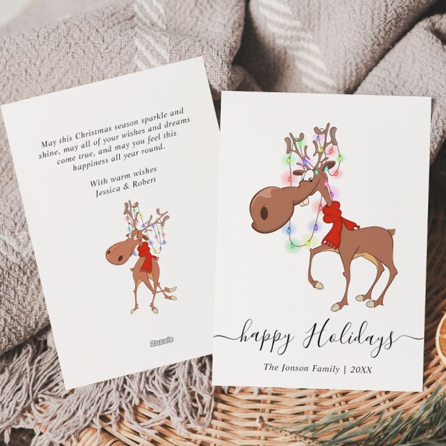 Cartes Pour Fêtes Annuelles Drôle Reindeer Joyeux voeux de Noël (Créateur téléchargé)