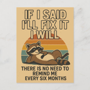 Cartes Pour Fêtes Annuelles Drôle Réparer le devis avec Raccoon
