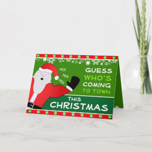 Cartes Pour Fêtes Annuelles Drôle retour à la maison Chanter une Père Noël lon