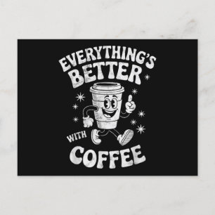 Cartes Pour Fêtes Annuelles Drôle Retro Café Vintage Hommes ou Femmes Café