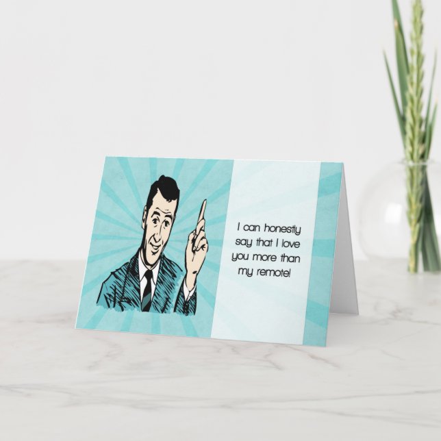 Cartes Pour Fêtes Annuelles Drôle Retro Valentine's Day Card avec Cartoon Man (Devant)