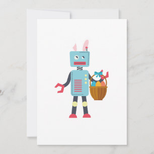 Cartes Pour Fêtes Annuelles Drôle Robot de Pâques Lapin de Pâques pour Garçons