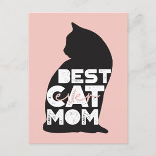Cartes Pour Fêtes Annuelles Drôle Rose Fête des Mères Meilleure Maman de Chat