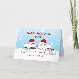 Cartes Pour Fêtes Annuelles Drôle Rouler avec It Toilet Papier Famille de 5