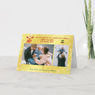 Cartes Pour Fêtes Annuelles Drôle Rudolph Pawsitive 2 Photos Minimaliste Golde