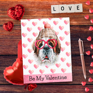 Cartes Pour Fêtes Annuelles Drôle Saint Bernard Be My Valentine Chien Saint-Va