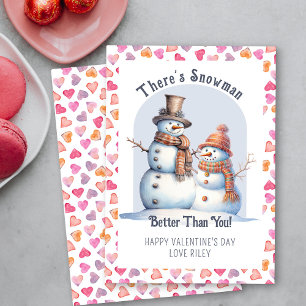 Cartes Pour Fêtes Annuelles Drôle Saint Valentin Snowman mieux que vous mignon