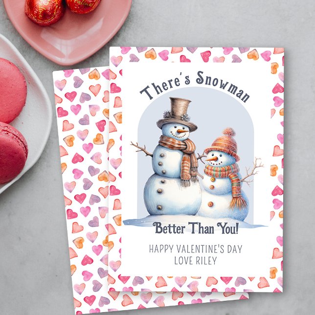 Cartes Pour Fêtes Annuelles Drôle Saint Valentin Snowman mieux que vous mignon (Funny Valentine Card .. There's Snowman Better Than You - Order Printed or Instand Download)